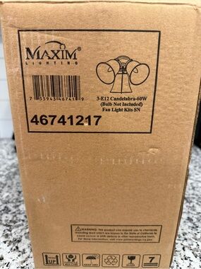 Maxim Brown Kraft Fan Light Kit Box with Black Print
